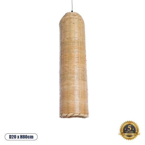 GloboStar® WAIKIKI 02349 Boho Κρεμαστό Φωτιστικό Πλέγμα Μονόφωτο 1 x E27 IP20 Μπεζ Ξύλο - Μ20 x Π20 x Υ80cm GloboStar® WAIKIKI 02349 Boho Κρεμαστό Φωτιστικό Πλέγμα Μονόφωτο 1 x E27 IP20 Μπεζ Ξύλο - Μ20 x Π20 x Υ80cm
