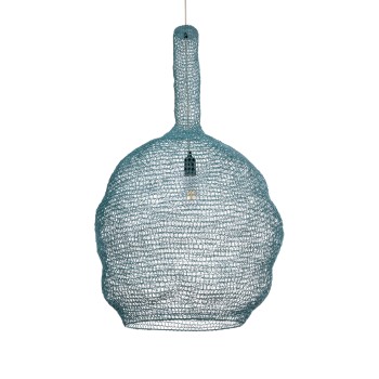 GLOBOSTAR® KENTUCKY 02355 Vintage Κρεμαστό Φωτιστικό Οροφής με Ντουί 1 x E27 AC 220-240V IP20 - Τιρκουάζ - Μ60 x Π60 x Υ90cm