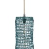 GloboStar® KENTUCKY 02355 Vintage Κρεμαστό Φωτιστικό Πλέγμα Μονόφωτο 1 x E27 IP20 Πράσινο Μέταλλο - Μ60 x Π60 x Υ90cm