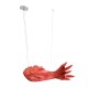 GLOBOSTAR® GOURAMI 02360 Μοντέρνο Κρεμαστό Φωτιστικό Οροφής με Ντουί 1 x E27 AC 220-240V IP20 - Κόκκινο - Μ70 x Π40 x Υ27cm