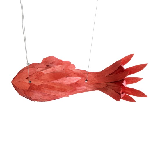 GLOBOSTAR® GOURAMI 02360 Μοντέρνο Κρεμαστό Φωτιστικό Οροφής με Ντουί 1 x E27 AC 220-240V IP20 - Κόκκινο - Μ70 x Π40 x Υ27cm