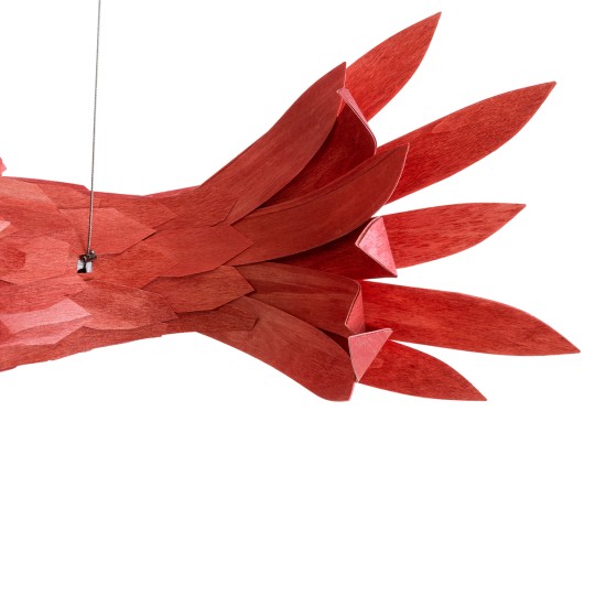 GLOBOSTAR® GOURAMI 02360 Μοντέρνο Κρεμαστό Φωτιστικό Οροφής με Ντουί 1 x E27 AC 220-240V IP20 - Κόκκινο - Μ70 x Π40 x Υ27cm