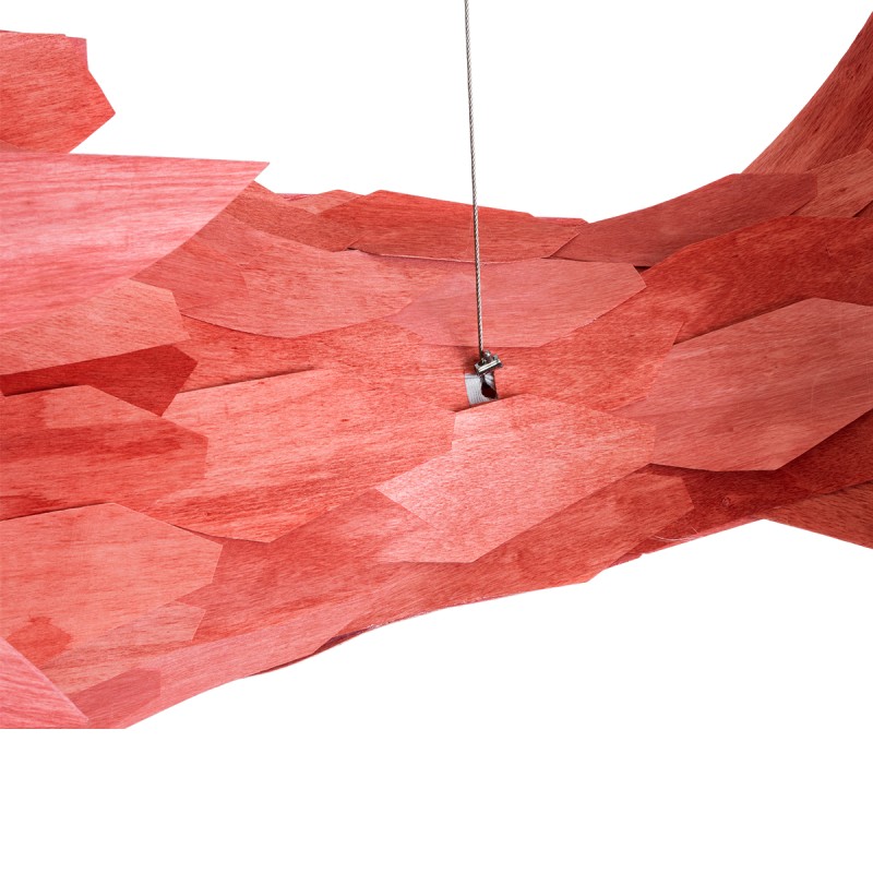 GLOBOSTAR® GOURAMI 02361 Μοντέρνο Κρεμαστό Φωτιστικό Οροφής με Ντουί 1 x E27 AC 220-240V IP20 - Κόκκινο - Μ100 x Π72 x Υ36cm