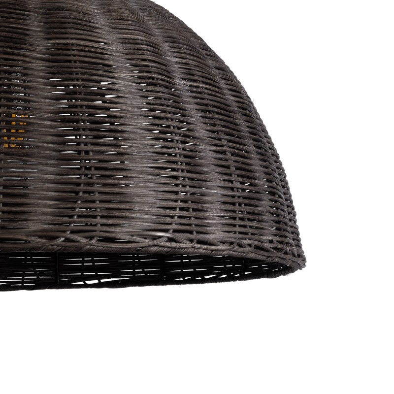 GloboStar® MONTANA 02381 Boho Κρεμαστό Φωτιστικό Καμπάνα Μονόφωτο 1 x E27 IP20 Καφέ Ξύλο - Μ50 x Π50 x Υ25cm