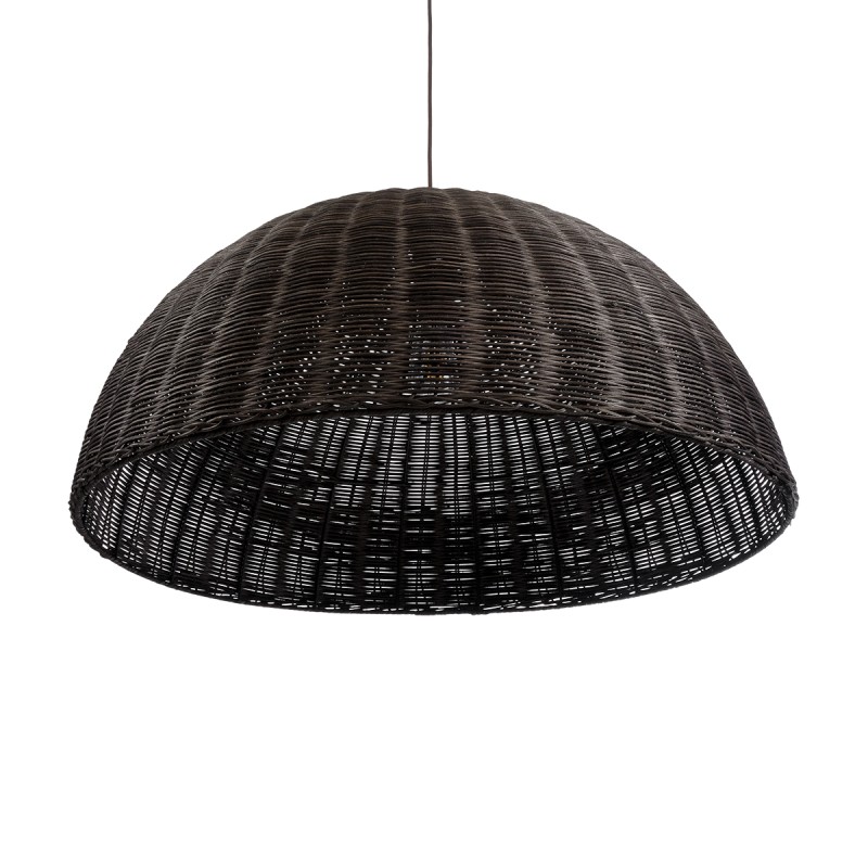 GloboStar® MONTANA 02382 Boho Κρεμαστό Φωτιστικό Καμπάνα Μονόφωτο 1 x E27 IP20 Καφέ Ξύλο - Μ80 x Π80 x Υ40cm