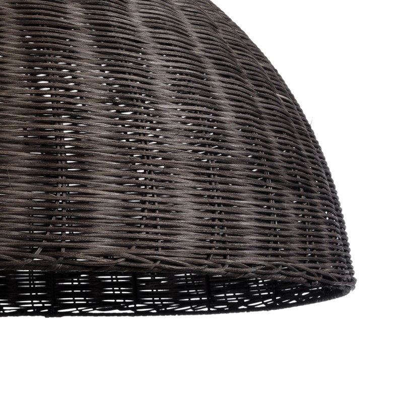 GloboStar® MONTANA 02382 Boho Κρεμαστό Φωτιστικό Καμπάνα Μονόφωτο 1 x E27 IP20 Καφέ Ξύλο - Μ80 x Π80 x Υ40cm