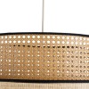 GloboStar® BRAVADO 02387 Boho Κρεμαστό Φωτιστικό Πλέγμα Μονόφωτο 1 x E27 IP20 Καφέ & Μπεζ Ξύλο - Μ70 x Π70 x Υ58cm