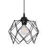GloboStar® SOLON 201-0059 Μοντέρνο Κρεμαστό Φωτιστικό Πλέγμα Μονόφωτο 1 x E27 IP20 Μαύρο Μέταλλο - Μ22 x Π22 x Υ70cm