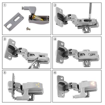 Φωτιστικό Ντουλάπας LED για Μεντεσέ με Διακόπτη On/Off Κουμπωτό με Μπαταρία(Δεν συμπεριλαμβάνεται) Θερμό Λευκό 3000k GloboStar 07031