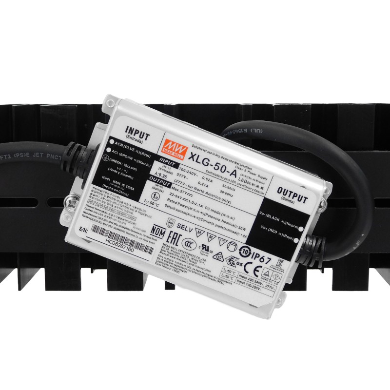 GloboStar® GOLIATH 90100-1 LED Προβολέας Γηπέδου - Φωτιστικό Tunnel 50W 8000LM 75°*135° AC 100-277V IP65 Μ32 x Π12 x Υ9cm Ψυχρό Λευκό 5000K - MeanWell Driver & LumiLEDs Chip - 5 Χρόνια Εγγύηση