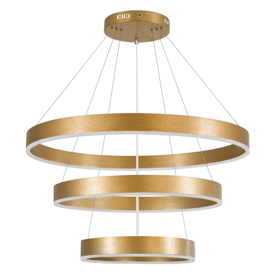 GloboStar® VENOM TRIO 61190-DECO Κρεμαστό Φωτιστικό Δαχτυλίδι-Κύκλος LED CCT 120W 14158lm 120° AC 220-240V - Εναλλαγή Φωτισμού μέσω Τηλεχειριστηρίου All In One Ψυχρό 6000K+Φυσικό 4500K+Θερμό 2700K Dimmable Φ40+60+80cm - Χρυσό Βούρτσας - 3 Years Warranty GloboStar® VENOM TRIO 61190-DECO Κρεμαστό Φωτιστικό Δαχτυλίδι-Κύκλος LED CCT 120W 14158lm 120° AC 220-240V - Εναλλαγή Φωτισμού μέσω Τηλεχειριστηρίου All In One Ψυχρό 6000K+Φυσικό 4500K+Θερμό 2700K Dimmable Φ40+60+80cm - Χρυσό Βούρτσας - 3 Years Warranty