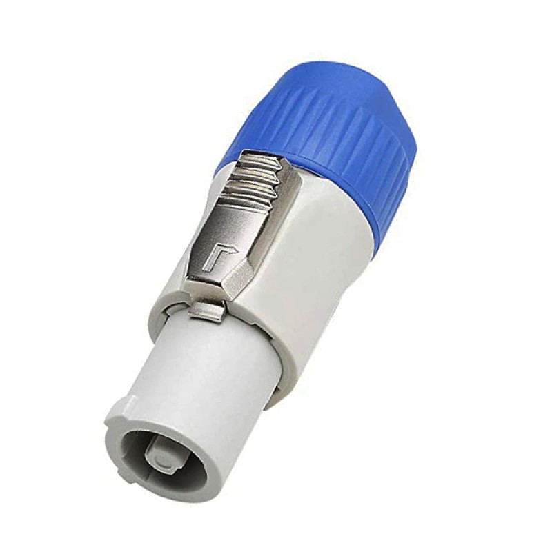 GLOBOSTAR® POWERCON 51191 Βύσμα Τροφοδοσίας Powercon/Speakon Θηλυκό 3 Pin AC/DC 250V 20A max - Γκρι & Μπλε - Μ6.9 x Π2.7 x Υ2.7cm