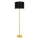 GloboStar® ASHLEY 00825 Μοντέρνο Επιδαπέδιο Φωτιστικό Μονόφωτο 1 x E27 IP20 Χρυσό Μέταλλο με Μαύρο Ύφασμα - Μ40 x Π40 x Υ148cm
