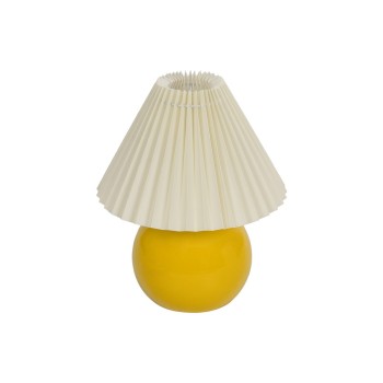 GLOBOSTAR® LISBON 204-0155 Μοντέρνο Επιτραπέζιο Φωτιστικό Πορτατίφ με Ντουί 1 x E27 AC 220-240V IP20 - Κίτρινο & Μπεζ - Μ24 x Π24 x Υ28cm