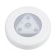 GloboStar® 79004 Φωτιστικό Νυκτός Μπαταρίας 3xAAA (Δεν Περιλαμβάνεται) LED SMD 5050 1W 80lm με Αισθητήρα Κίνησης και 3M Διπλής Όψης Αυτοκόλλητη Ταινία Αδιάβροχο IP44 Ψυχρό Λευκό 6000K D7.5 x H1.5cm