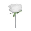 GloboStar® 09077 Τεχνητό Φυτό Διακοσμητικό Τριαντάφυλλο Λευκό M8cm x Υ20cm Π8cm