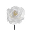 GloboStar® 09077 Τεχνητό Φυτό Διακοσμητικό Τριαντάφυλλο Λευκό M8cm x Υ20cm Π8cm