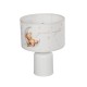 GloboStar® MOON 204-0023 Παιδικό Eπιτραπέζιο Φωτιστικό Φιγούρα Μονόφωτο 1 x E27 IP20 Λευκό Ύφασμα - Μ24 x Π24 x Υ32cm