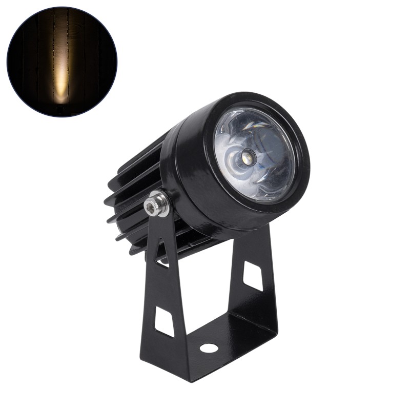 GLOBOSTAR® SPOT-TOLA 90631 Αρχιτεκτονικό Σποτ Φωτισμου LED 1W 110lm 10° DC 24V Αδιάβροχο IP65 Θερμό Λευκό 2700K Dimmable - Γκρι Ανθρακί - Μ5 x Π5 x Υ9cm - 3 Χρόνια Εγγύηση