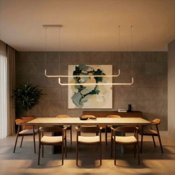 kelvo® LINARIA KLV-101-0259 Κρεμαστό Φωτιστικό Οροφής LED 72W 7200lm 180° AC 220-240V IP20 Ρυθμιζόμενο Λευκό CCT με Χειριστήριο από 2700K έως 6000K Dimmable - Lumileds SMD Chip - Λευκό Ματ - Μ130 x Π4 x Υ25cm - 3 Χρόνια Εγγύηση