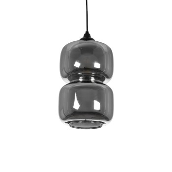 GLOBOSTAR® PIAGE 206-0036 Μοντέρνο Κρεμαστό Φωτιστικό Οροφής με Ντουί 1 x E27 AC 220-240V IP20 - Μαύρο Φιμέ - Μ18 x Π18 x Υ31cm