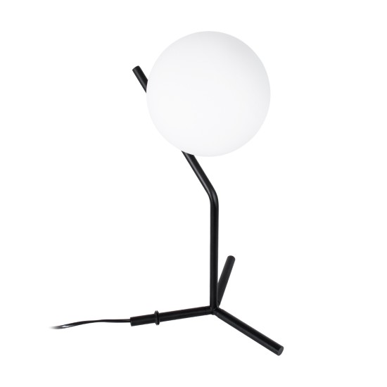 GloboStar® ELFIS 01100 Μοντέρνο Επιτραπέζιο Φωτιστικό Πορτατίφ Μονόφωτο 1 x E27 IP20 Μαύρο Μέταλλο με Λευκό Γυαλί - Μ22 x Π27 x Υ41cm GloboStar® ELFIS 01100 Μοντέρνο Επιτραπέζιο Φωτιστικό Πορτατίφ Μονόφωτο 1 x E27 Λευκή Γυάλινη Μπάλα με Μεταλλικό Μαύρο Σώμα Φ15 x Υ41cm