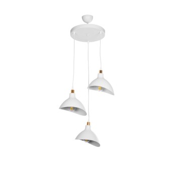 GLOBOSTAR® RIVE 203-0142 Μοντέρνο Κρεμαστό Φωτιστικό Οροφής με Ντουί 3 x E27 AC 220-240V IP20 - Λευκό & Χρυσό - Μ40 x Π40 x Υ65cm