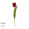 GloboStar® Artificial Garden RED TULIP BRANCH 21203 Τεχνητό Διακοσμητικό Κλαδί Κόκκινη Τουλίπα Y37cm