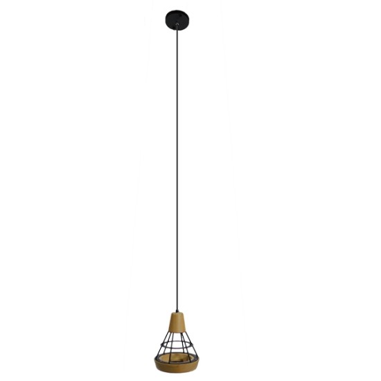 GloboStar® AKRON 10001133 Μοντέρνο Κρεμαστό Φωτιστικό Πλέγμα Μονόφωτο 1 x E27 IP20 Μπεζ Ξύλο με Μαύρο Μέταλλο - Μ19 x Π19 x Υ22cm GloboStar® AKRON 10001133 Μοντέρνο Κρεμαστό Φωτιστικό Πλέγμα Μονόφωτο 1 x E27 IP20 Μπεζ Ξύλο με Μαύρο Μέταλλο - Μ19 x Π19 x Υ22cm