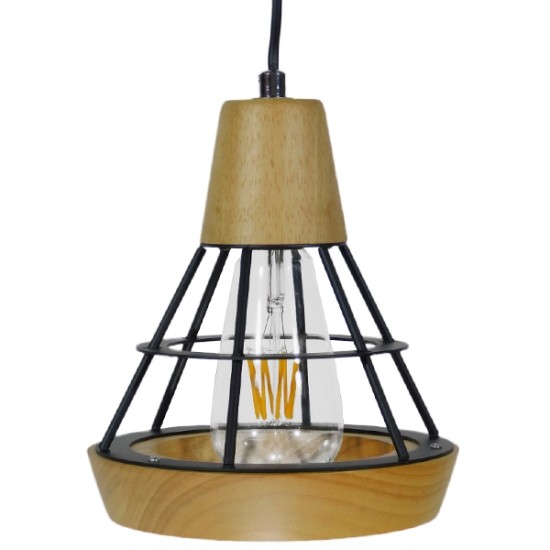 GloboStar® AKRON 10001133 Μοντέρνο Κρεμαστό Φωτιστικό Πλέγμα Μονόφωτο 1 x E27 IP20 Μπεζ Ξύλο με Μαύρο Μέταλλο - Μ19 x Π19 x Υ22cm GloboStar® AKRON 10001133 Μοντέρνο Κρεμαστό Φωτιστικό Πλέγμα Μονόφωτο 1 x E27 IP20 Μπεζ Ξύλο με Μαύρο Μέταλλο - Μ19 x Π19 x Υ22cm