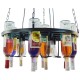 GloboStar® VINEYARD 10001139 Vintage Κρεμαστό Φωτιστικό Ανάρτηση Πολύφωτο 4 x E27 IP20 Μαύρο Μέταλλο με Διάφανο Γυαλί - Μ60 x Π60 x Υ20cm