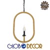 GloboStar® LINDELL 10001142 Vintage Κρεμαστό Φωτιστικό Ανάρτηση Μονόφωτο 1 x E27 IP20 Μαύρο Μέταλλο με Μπεζ Σχοινί - Μ35 x Π10 x Υ53cm