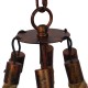 GLOBOSTAR® CAMELOT 01191 Vintage Κρεμαστό Φωτιστικό Οροφής με Ντουί 6 x E27 AC 220-240V IP20 - Χάλκινο & Μπεζ - Μ92 x Π92 x Υ118cm