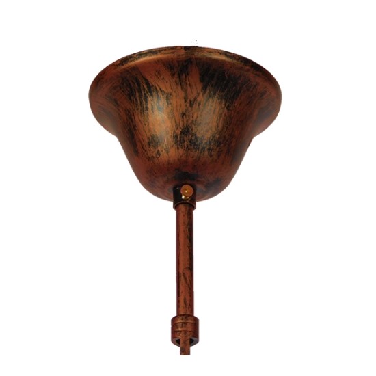 GLOBOSTAR® CAMELOT 01191 Vintage Κρεμαστό Φωτιστικό Οροφής με Ντουί 6 x E27 AC 220-240V IP20 - Χάλκινο & Μπεζ - Μ92 x Π92 x Υ118cm