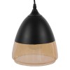 GloboStar® OLIVER 10001231 Vintage Κρεμαστό Φωτιστικό Καμπάνα Μονόφωτο 1 x E27 Μαύρο Μέταλλο με Μελί Γυαλί - Μ20 x Π20 x Υ21cm