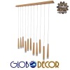 GloboStar® CALISTA 10001254 Μοντέρνο Κρεμαστό Φωτιστικό Ραγα Πολύφωτο 11 x G4 IP20 Μπεζ Ξύλο - Μ120 x Π8 x Υ33cm