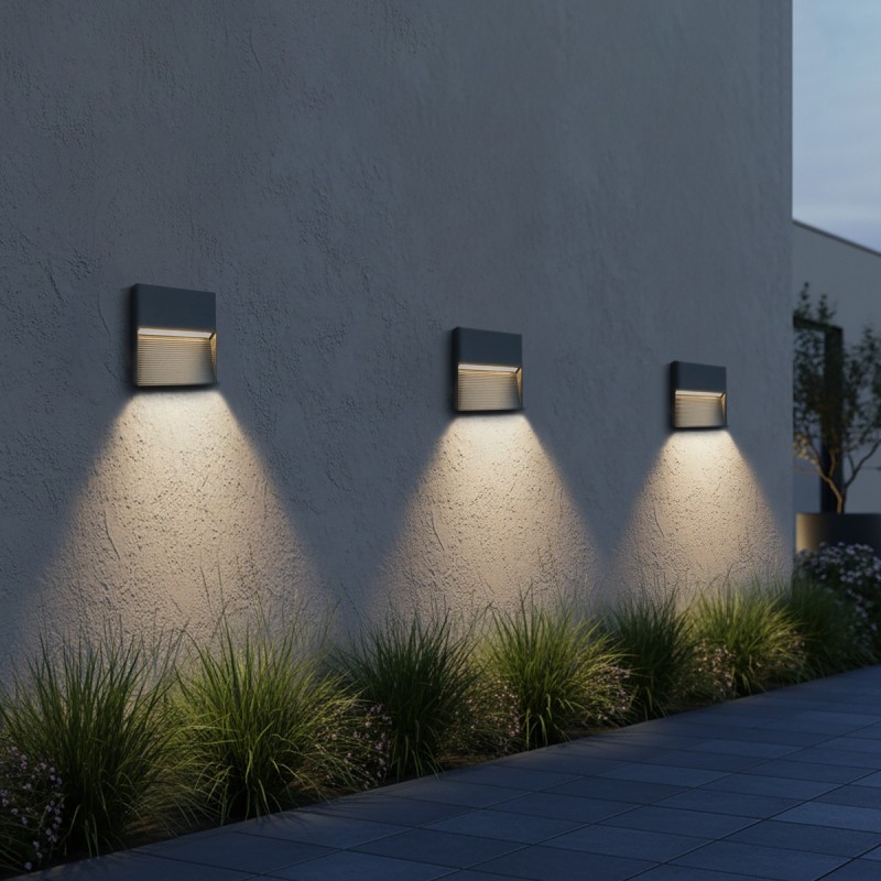 kelvo® STEPART KLV-101-0105 Φωτιστικό Σκαλοπατιού / Διαδρόμου LED 4W 500lm 45° AC 220-240V Αδιάβροχο IP65 Θερμό Λευκό 2700K - Lumileds SMD Chip & TÜV SÜD Driver - Γκρι Ανθρακί Ματ - Μ15 x Π3.5 x Υ15cm - 5 Χρόνια Εγγύηση