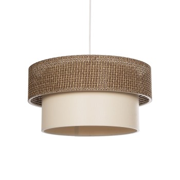 GLOBOSTAR® LIVA 203-0175 Μοντέρνο Κρεμαστό Φωτιστικό Οροφής με Ντουί 1 x E27 AC 220-240V IP20 - Καφέ & Μπεζ - Μ38 x Π38 x Υ30cm