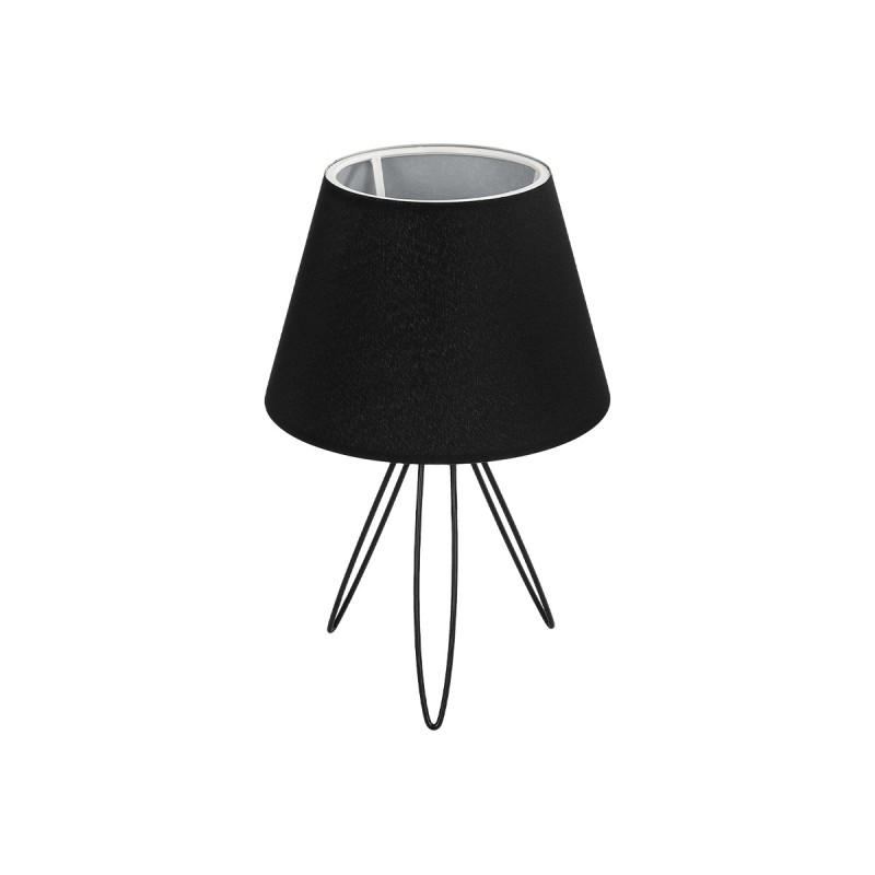 GloboStar® TRIP 204-0086 Μοντέρνο Eπιτραπέζιο Φωτιστικό Μονόφωτο 1 x E27 IP20 Μαύρο Μέταλλο με Μαύρο Ύφασμα - Μ22 x Π22 x Υ33cm