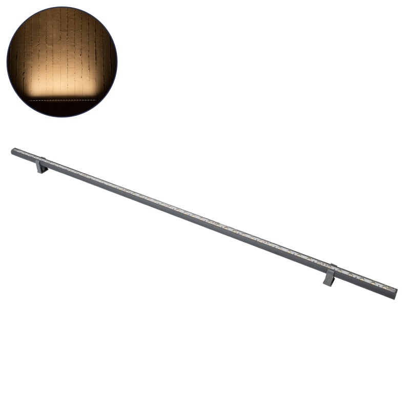 GLOBOSTAR® WASHER-STELLAR 90575 Μπάρα Φωτισμού Wall Washer LED 12W 1080lm 30° DC 24V Αδιάβροχο IP65 Θερμό Λευκό 2700K Dimmable - Γκρι Ανθρακί - Μ100 x Π2 x Υ1.8cm - 3 Χρόνια Εγγύηση