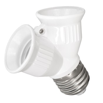 GLOBOSTAR® ADAPTOR 78969 Αντάπτορας/Μετατροπέας από Ντουί E27 σε 2 x E27 IP20 - Μ7.4 x Π7.4 x Υ7.4cm