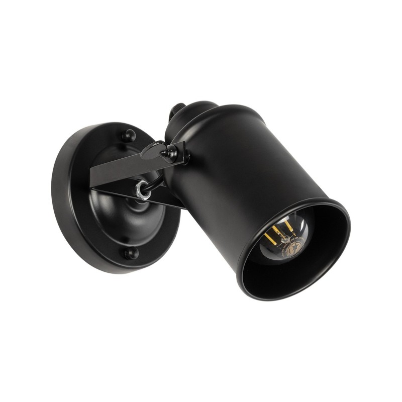 GloboStar® JAKE 00948 Μοντέρνο Επιτοίχιο Φωτιστικό Απλίκα Μονόφωτο 1 x E27 IP20 Μαύρο Μέταλλο - Μ9 x Π21 x Y16cm