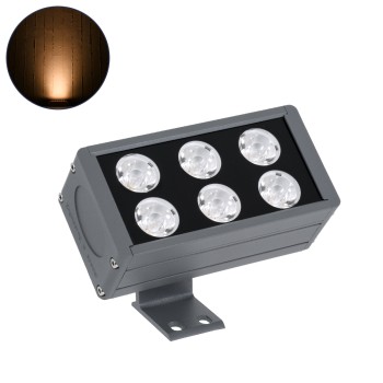 GLOBOSTAR® FLOODDANY 90374 Προβολέας Σποτ Wall Washer LED 24W 2520lm 5° DC 24V Αδιάβροχο IP65 Ultra Θερμό Λευκό 2200K Dimmable - CREE XPE Chip - Γκρι Ανθρακί - Μ16 x Π9.5 x Υ7.5cm - 3 Χρόνια Εγγύηση
