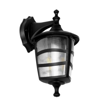 GLOBOSTAR® ZARDIN 203-0206 Vintage Φωτιστικό Τοίχου - Απλίκα με Ντουί 1 x E27 AC 220-240V IP44 - Μαύρο - Μ17 x Π22 x Υ30cm