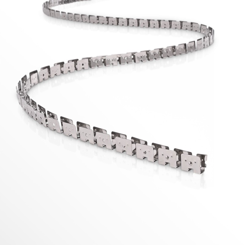 kelvo® NEONPRO KLV-101-0069 Εύκαμπτη Βάση Στήριξης για Neon Flex - Νίκελ Χρώμιο - Μ1000 x Π0.7 x Υ1.2cm - Ρολό 10 Μέτρων