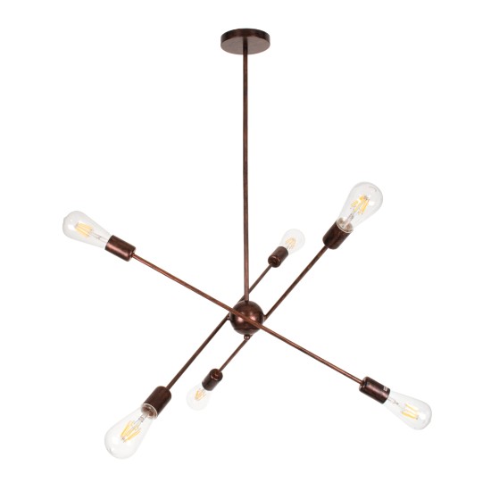 GloboStar® ZANE 00785 Μοντέρνο Φωτιστικό Οροφής Πλέγμα Πολύφωτο 6 x E27 IP20 Χάλκινο Μέταλλο - Μ70 x Π70 x Υ100cm GloboStar® ZANE 00785 Μοντέρνο Φωτιστικό Οροφής Πλέγμα Πολύφωτο 6 x E27 IP20 Χάλκινο Μέταλλο - Μ70 x Π70 x Υ100cm