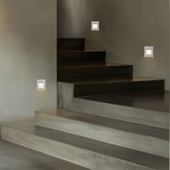 kelvo® STEPART KLV-101-0079 Χωνευτό Φωτιστικό Σκαλοπατιού / Διαδρόμου LED 3W 375lm 45° AC 220-240V Αδιάβροχο IP65 Θερμό Λευκό 2700K - Lumileds SMD Chip & TÜV SÜD Driver - Λευκό Ματ - Μ8.5 x Π5 x Υ8.5cm / Q6.7 x 6.7cm - 5 Χρόνια Εγγύηση