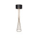 GloboStar® NOVA 201-0041 Μοντέρνο Επιδαπέδιο Φωτιστικό 1 x E27 IP20 Χρυσό Μεταλλό με Μαύρο Ύφασμα - Μ38 x Π38 x Υ155cm
