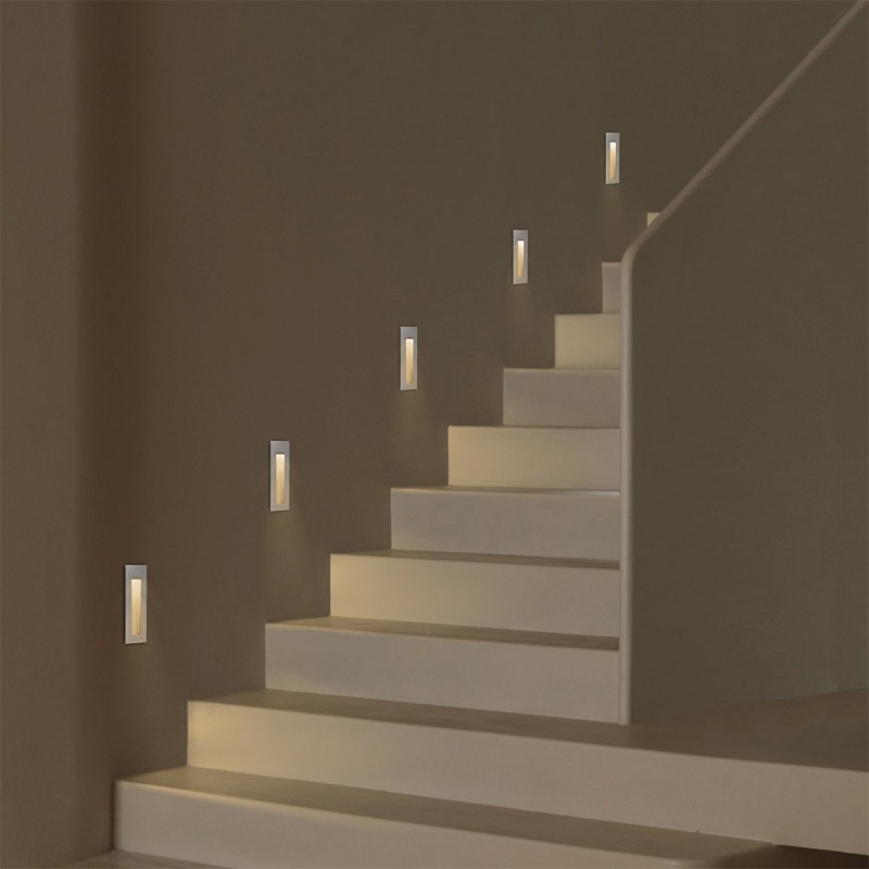 kelvo® STEPART KLV-101-0094 Χωνευτό Φωτιστικό Σκαλοπατιού / Διαδρόμου LED 3W 375lm 45° AC 220-240V Αδιάβροχο IP65 Θερμό Λευκό 2700K - Lumileds SMD Chip & TÜV SÜD Driver - Λευκό Ματ - Μ6.5 x Π6.5 x Υ21cm / Q5.4 x 18.9cm - 5 Χρόνια Εγγύηση