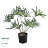 GloboStar® Artificial Garden BROADLEAF LADY PALM 20059 Τεχνητό Διακοσμητικό Φυτό Πλατύφυλλος Φοίνικας Μπαμπού Υ50cm
